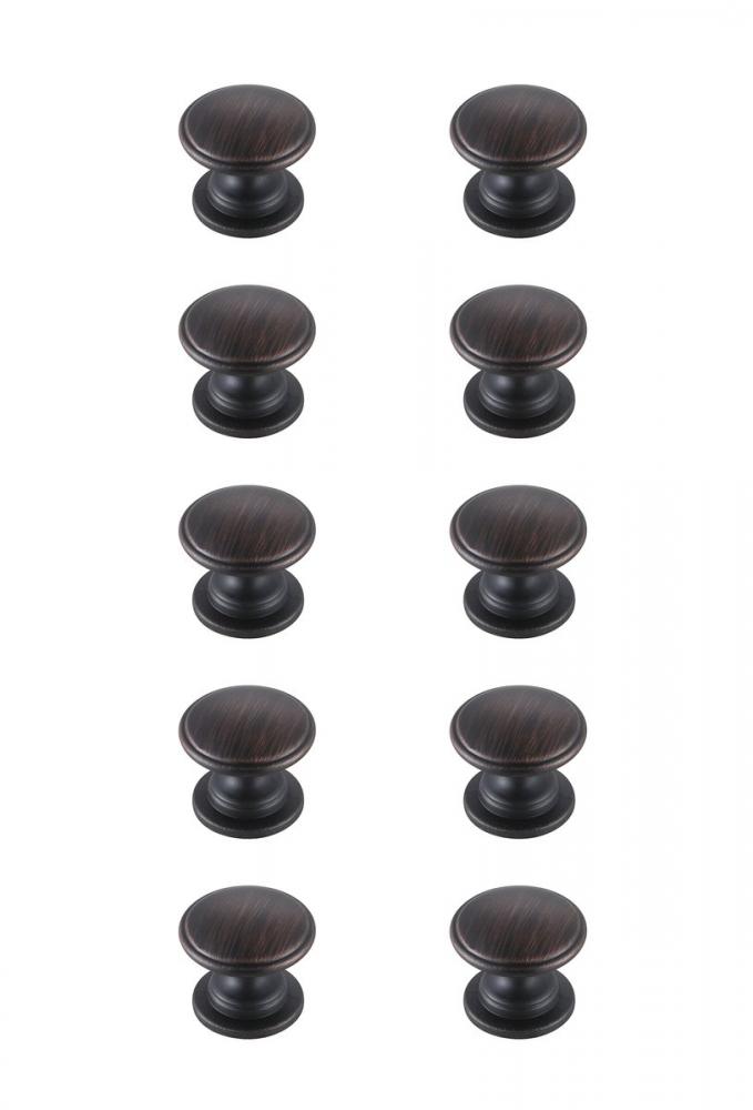 Kaid 1.2" Diameter Oil-rubbed Bronze Mushroom Knob Multipack (Set of 10)