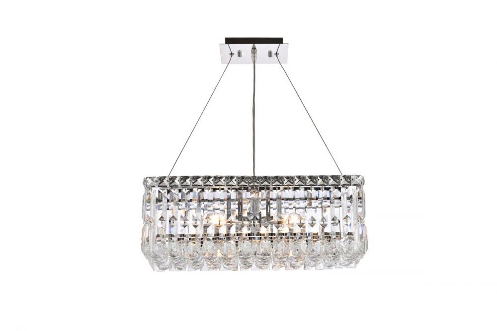 MaxIme 4 Light Chrome Chandelier Clear Royal Cut Crystal