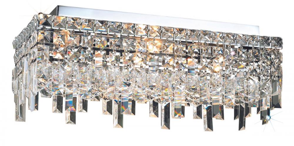 MaxIme 4 Light Chrome Flush Mount Clear Royal Cut Crystal