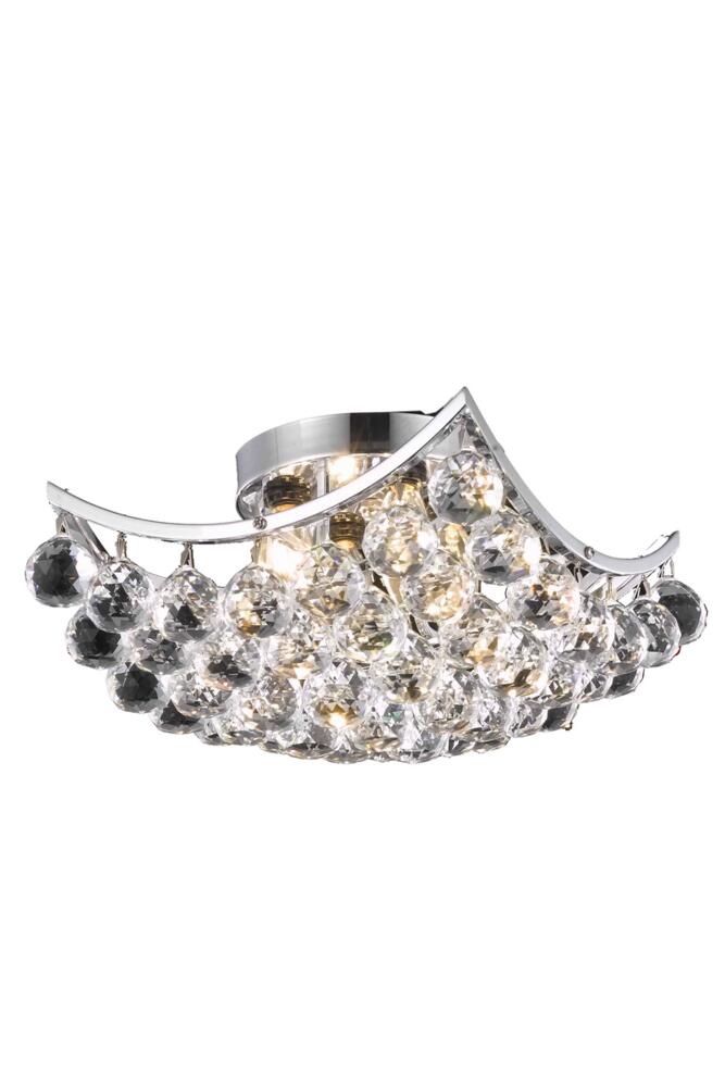 Corona 4 Light Chrome Flush Mount Clear Royal Cut Crystal