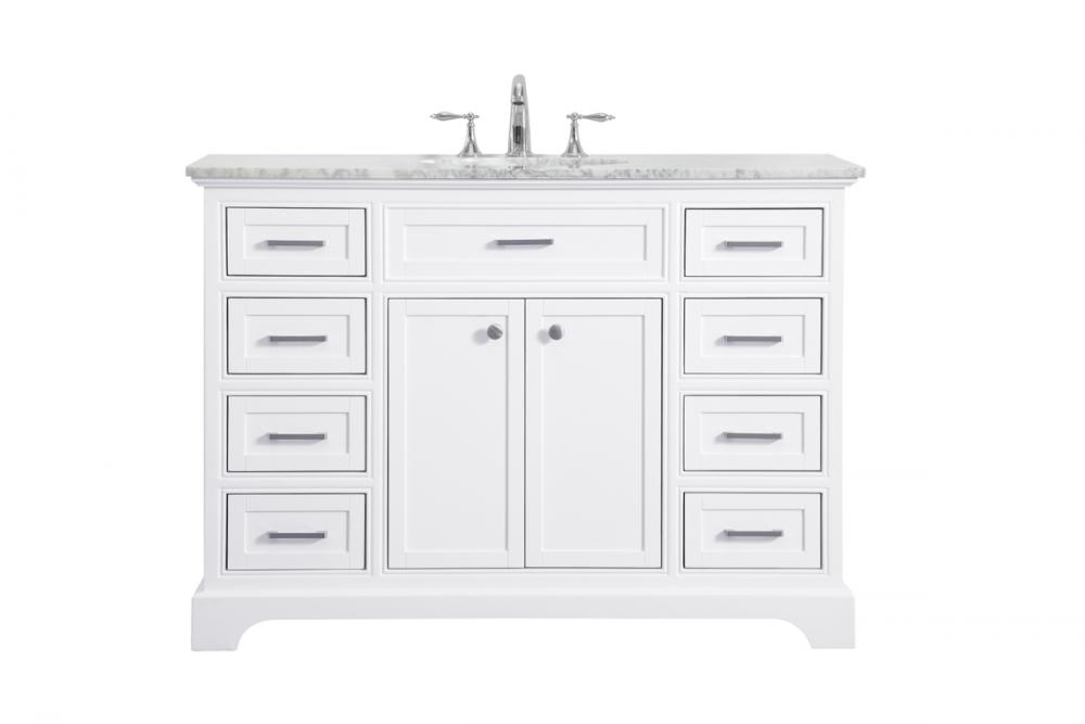 48 In. Single Bathroom Vanity Set in White