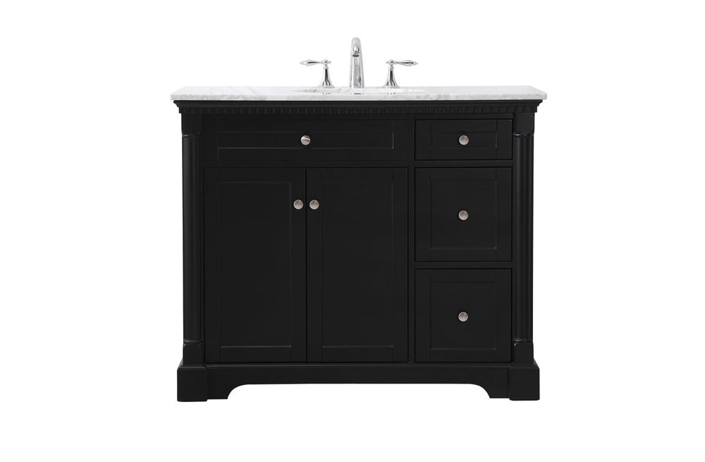 42 Inch Single Bathroom Vanity Set in Black