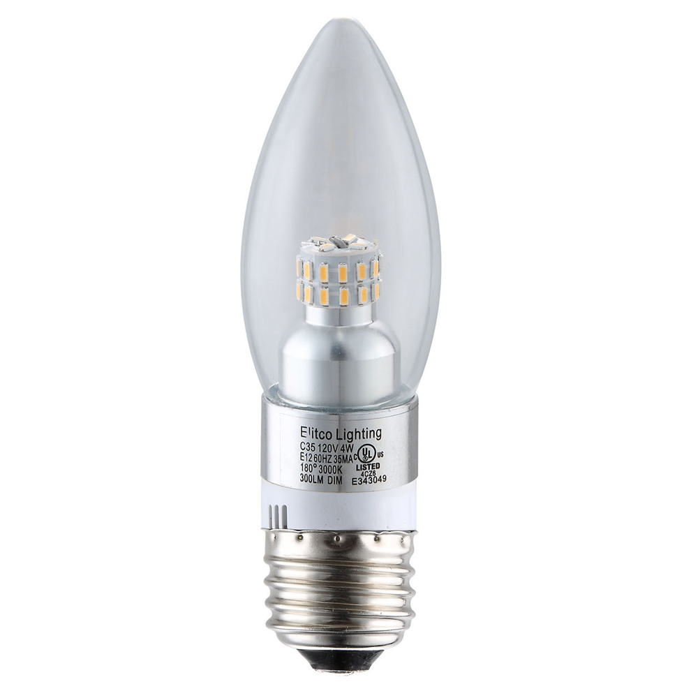 LED S30C35 120V 4W 4100K 320LM E12 DIM