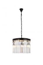 Elegant 1208D20MB/RC - Sydney 6 Light Matte Black Pendant Clear Royal Cut Crystal