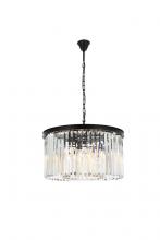 Elegant 1238D26MB/RC - Sydney 8 Light Matte Black Chandelier Clear Royal Cut Crystal