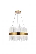 Elegant 3000D20G - Dallas 14 Light Gold Chandelier Clear Royal Cut Crystal