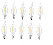 Elegant E12LED106-10PK - LED E12 Candelabra, Flame Tip, 2700k, 300 Degree, Cri80, Es, Ul, 6w, 40w Equivalent, 15000hrs, Lm480