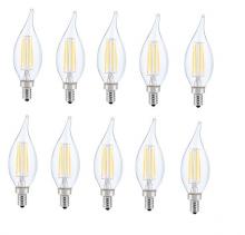 Elegant E12LED126-10PK - LED E12 Candelabra, Flame Tip, 5000k, 300 Degree, Cri80, Es, Ul, 6w, 40w Equivalent, 15000hrs, Lm480