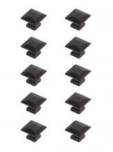 Elegant KB2025-ORB-10PK - Cecil 1.3" Oil-rubbed Bronze Square Knob Multipack (Set of 10)