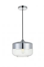 Elegant LD2243C - Ashwell 1 Light Chrome Pendant with Clear Glass