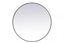 Elegant MR4845BK - Metal Frame Round Mirror 45 Inch in Black