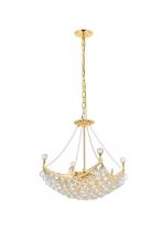 Elegant V9800D20G/RC - Corona 8 Light Gold Chandelier Clear Royal Cut Crystal