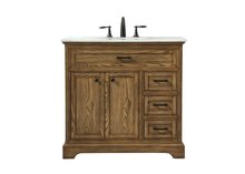 Elegant VF15036DW - 36 Inch Single Bathroom Vanity in Driftwood