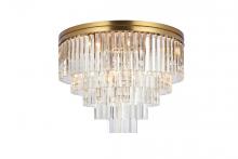 Elegant 1201F32SG/RC - Sydney 32 Inch Round Crystal Flush Mount in Satin Gold