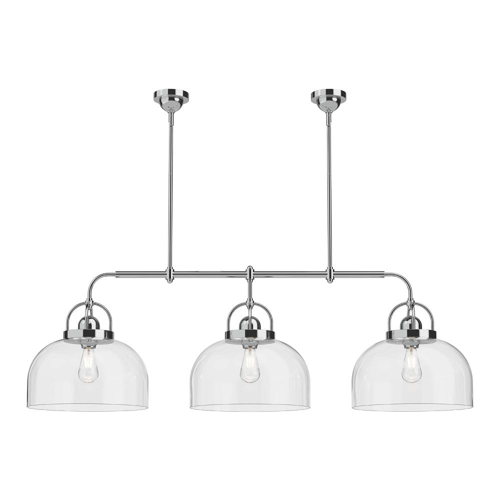 Lancaster 55-in Chrome 3 Lights Linear Pendant