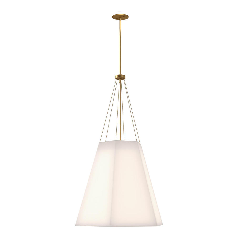 Manila 22-in Aged Gold/White Linen 3 Lights Pendant