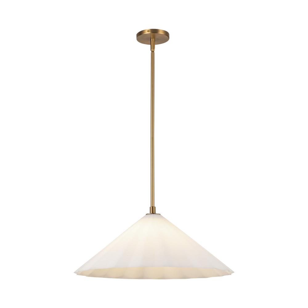 Serena 20-in Aged Brass/Opal Glass 1 Light Pendant