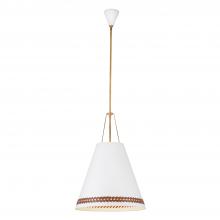 Alora Lighting PD342020MWHL - Brickell 20-in Matte White/Hazelnut Leather 3 Lights Pendant