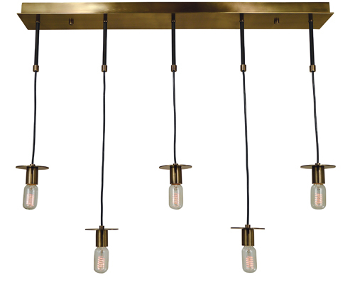 5-Light Polished Brass/Matte Black Juliette Island Chandelier