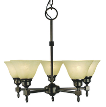 Framburg 2435 SBR/CM - 5-Light Siena Bronze Taylor Dining Chandelier