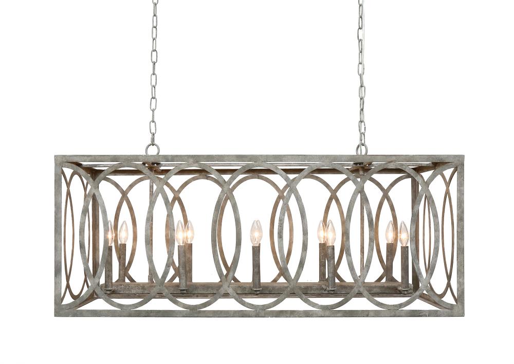 Chatrie Large Rectangular Gray Chandelier, 45"