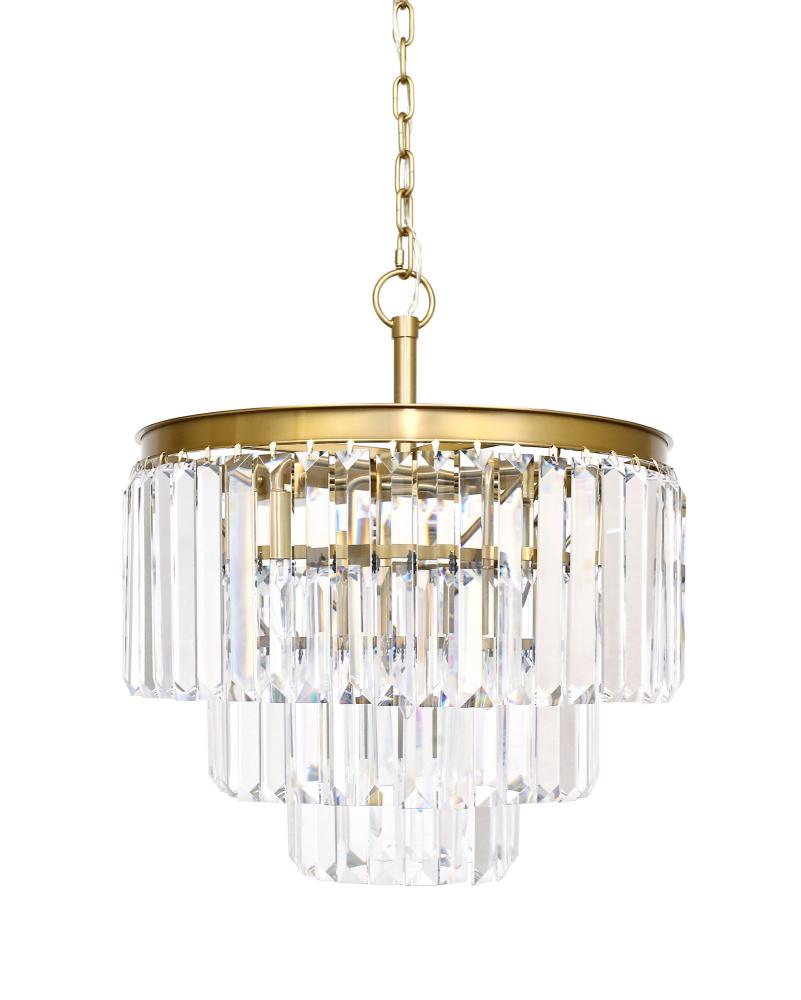 Francis 19" Round x 16"High Gold Chandelier With Crystal