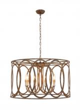 Light Citizen CHATRIE-31 BR - CHATRIE 31" ROUND LARGE BROWN DRUM CHANDELIER