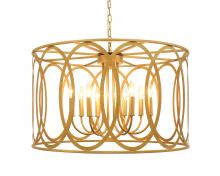 Light Citizen CHATRIE-31 GD - CHATRIE 31" ROUND LARGE GOLD DRUM CHANDELIER