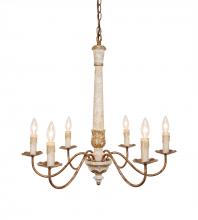 Light Citizen COLETTE-27-NC - Colette 27" Round French Country Wood and Gold Chandelier