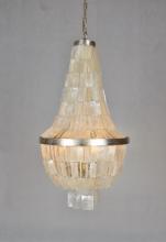 Light Citizen EMORY-S - Emory Silver Leaf Chandelier With Capiz Shell, Small