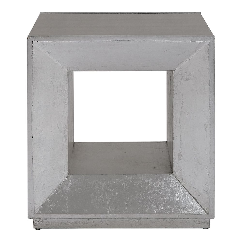 Uttermost Flair Silver Cube Table