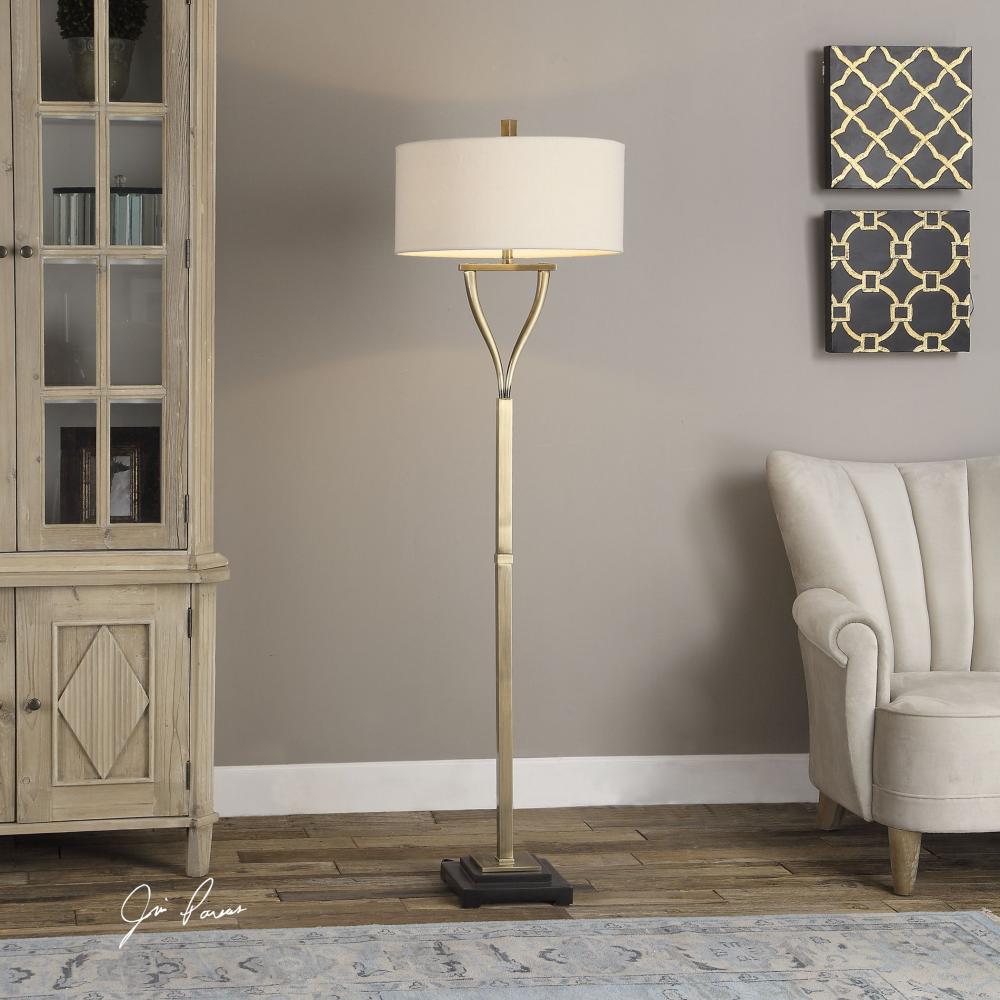 Uttermost Arguello Brushed Brass Floor Lamp