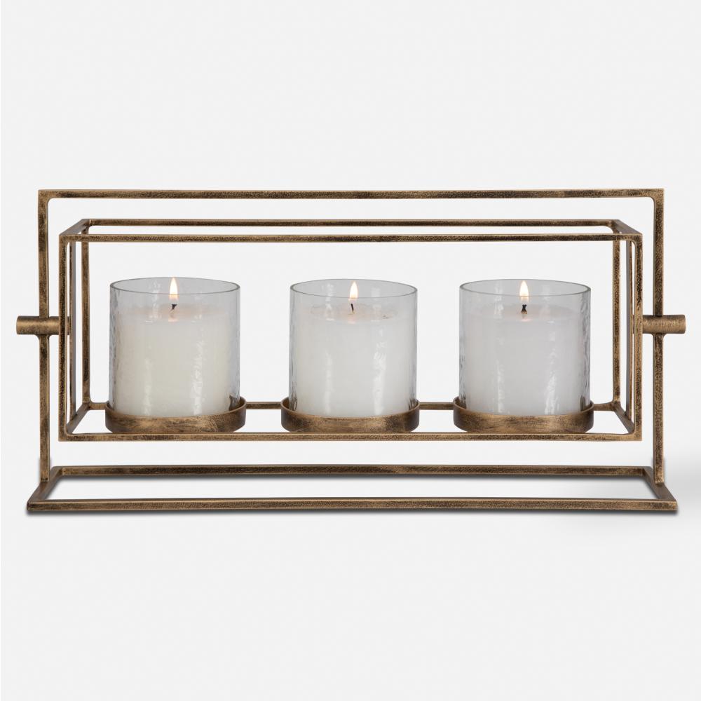 Wenman Gold Triple Candleholder