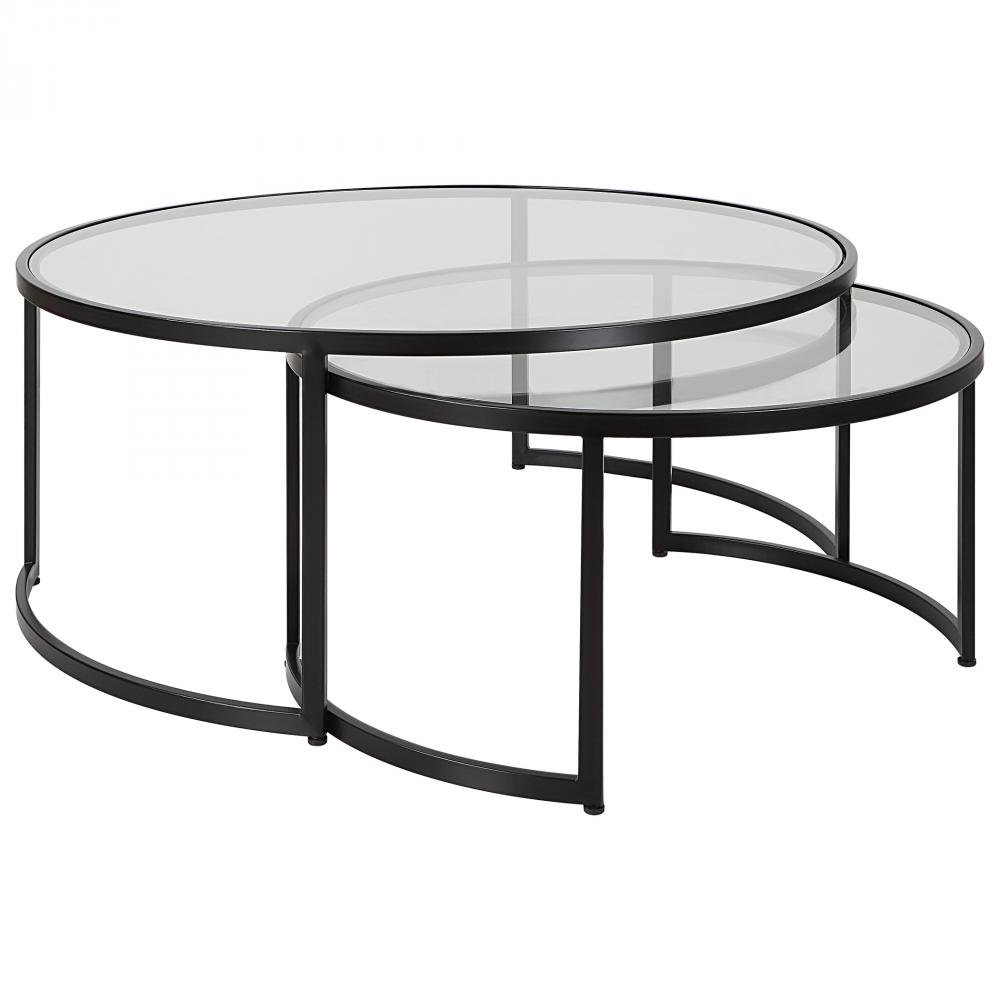 Rhea Black Nesting Coffee Tables S/2