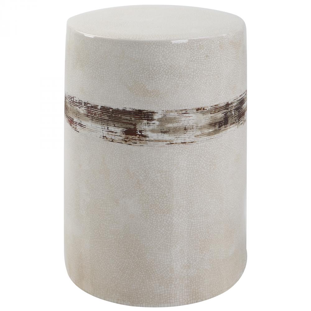 Comanche White Ceramic Garden Stool