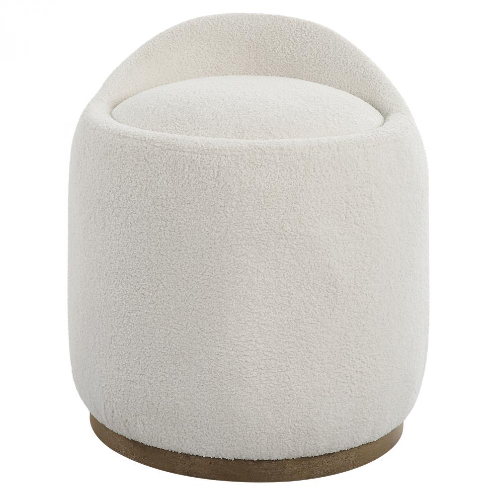 Swirl Swivel Sheepskin Ottoman