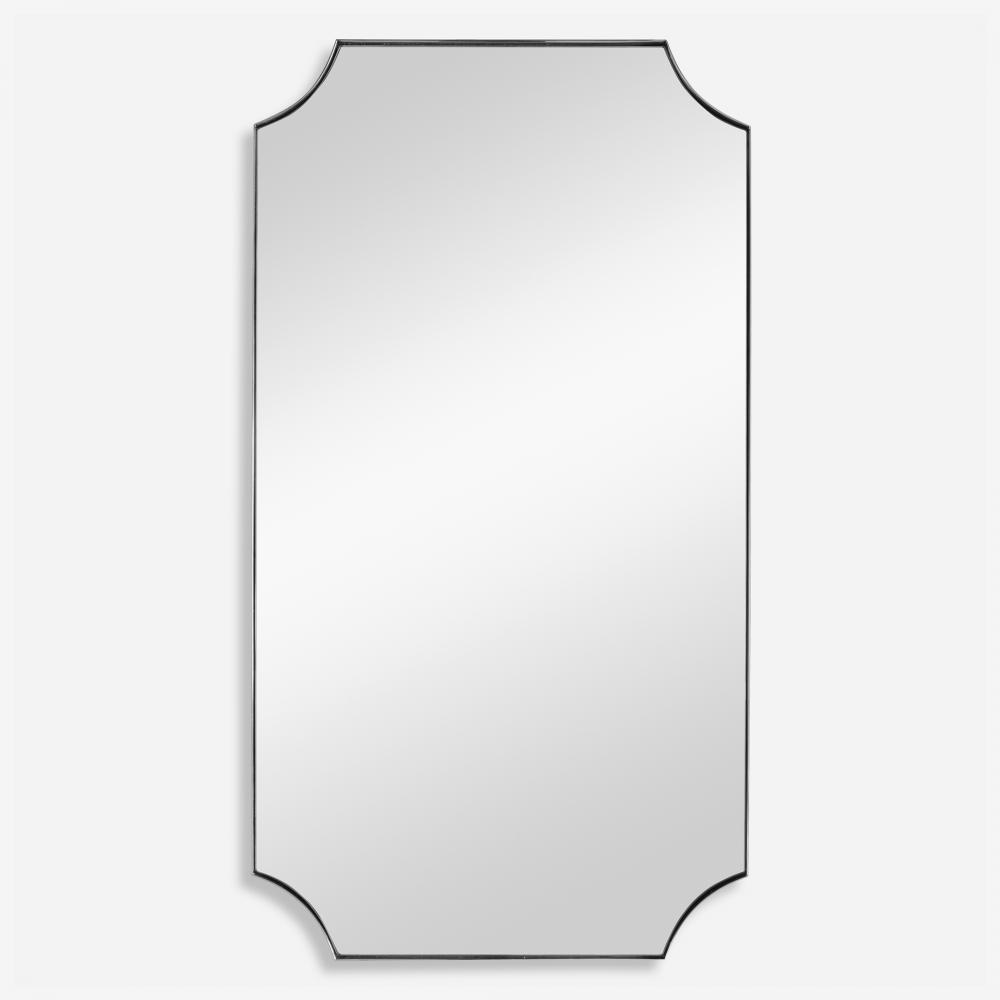 Lennox Nickel Scalloped Corner Mirror