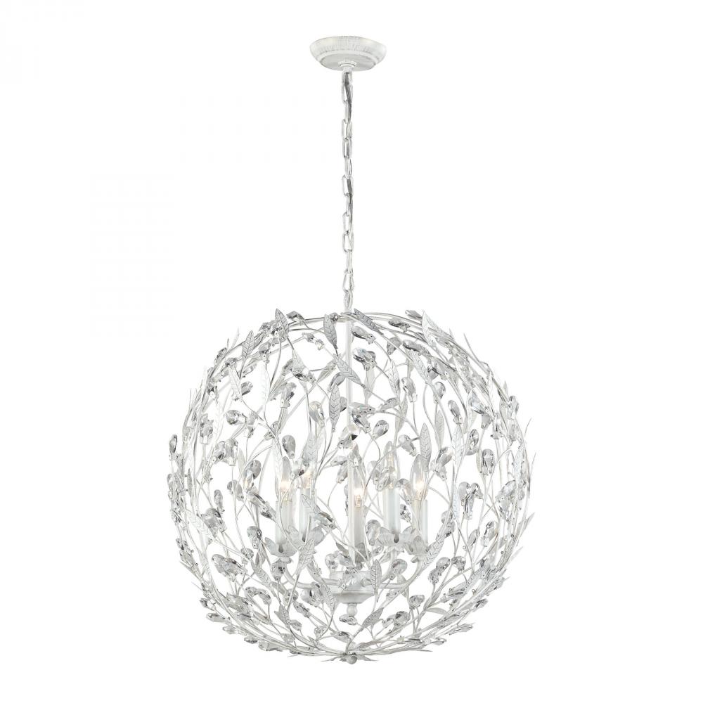 Circeo 5 Light Pendant In Antique White