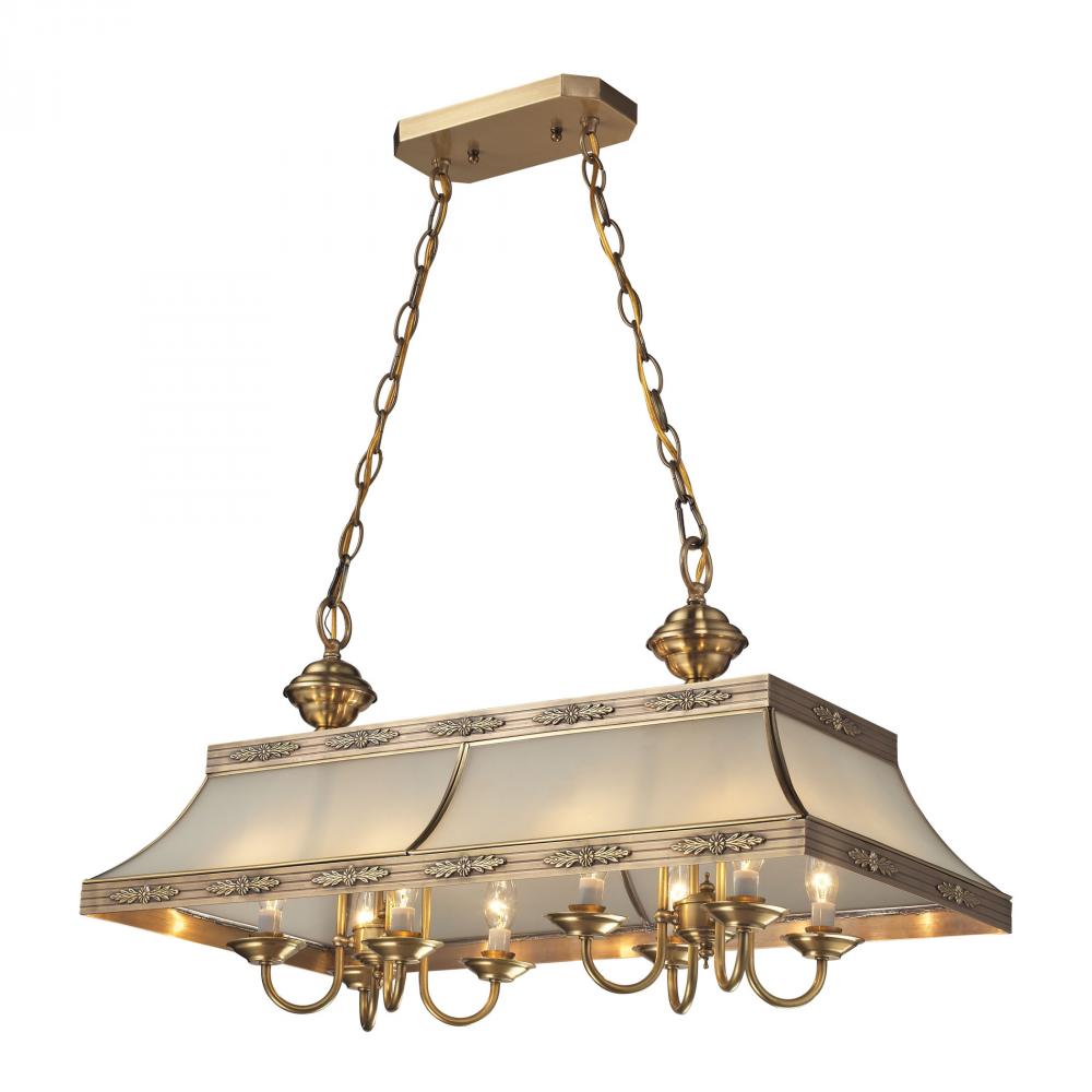 Conley 8 Light Island In Brushed Brass