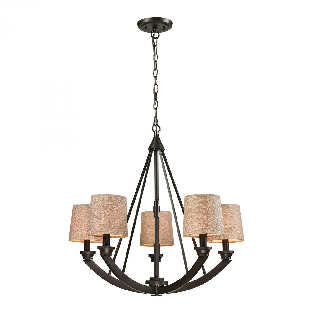 Morrison 5 Light Chandelier In Oil Rubbed Bronze