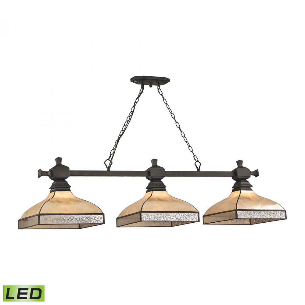 Santa Fe 3 Light LED Billiard In Tiffany Bronze