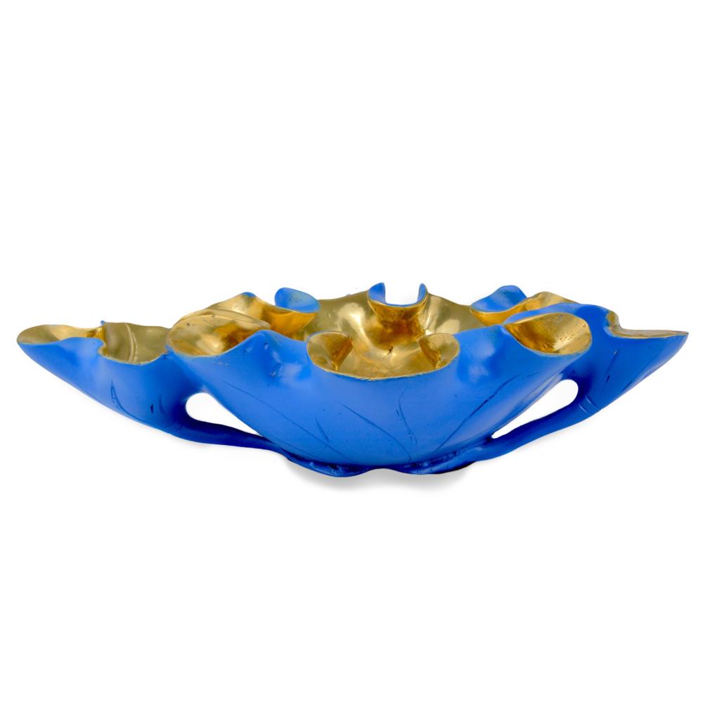 Wrapped Lotus Leaf Blue Bowl