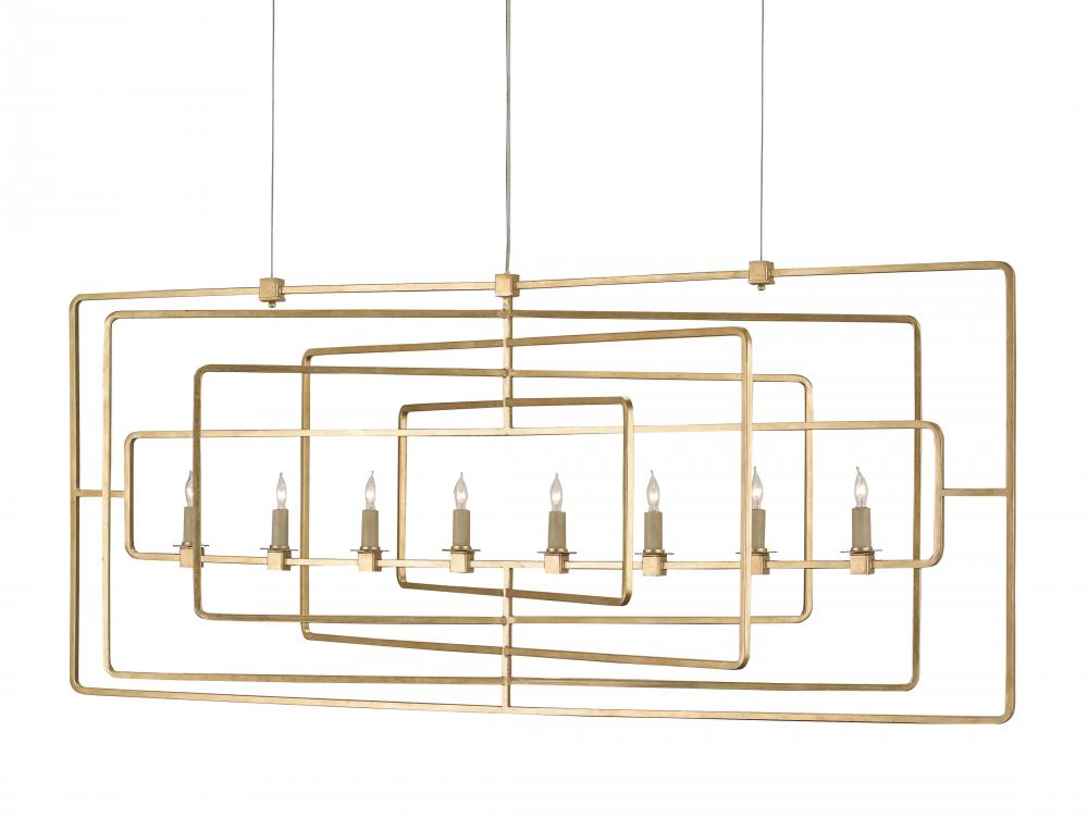 Metro Gold Rectangular Chandelier