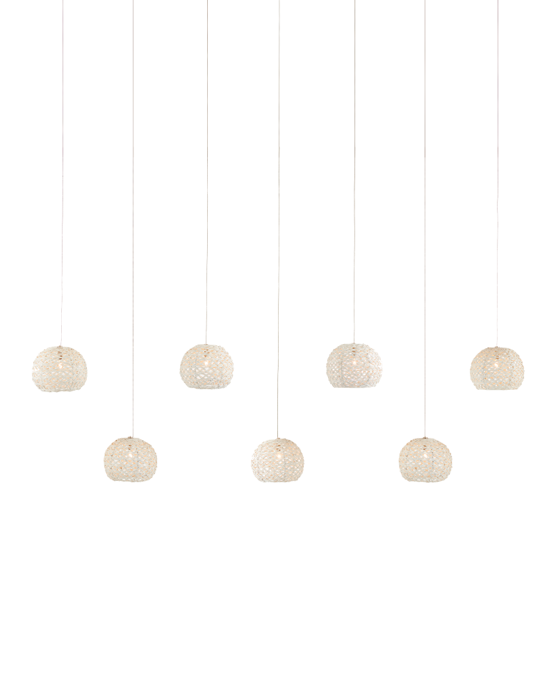 Piero White 7-Light Linear Multi-Drop Pendant